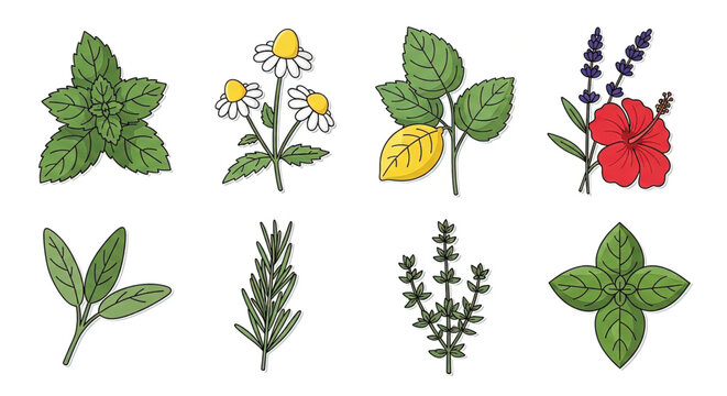 Herbs and flowers for culinary use.