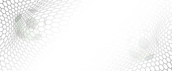 Fishing or soccer net. Repeated hexagon pattern. Black wired mesh texture isolated on white background. © Sukriaydi Achmad