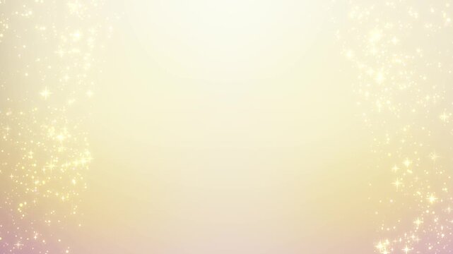 両端にきらめく粒子がゆっくり舞い上がる金色の抽象ループ背景動画  / Glittering Gold Particles Slowly Floating Up on Both Sides Loop Background