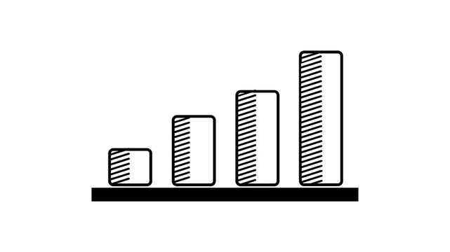 Minimalist Black and White Animated Business Growth Bar Chart Infographic