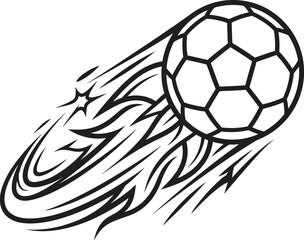 Comet Soccer Ball with Swirl Flame Trail Outline Sports Vector Illustration © Sufia