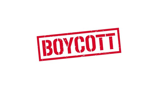 Boycott red grunge stamp protest warning animation