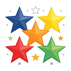 Obraz premium Geometric star shapes in flat design style