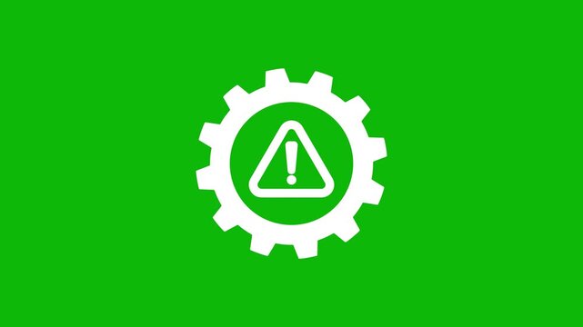 System error warning gear icon alert animation technical failure