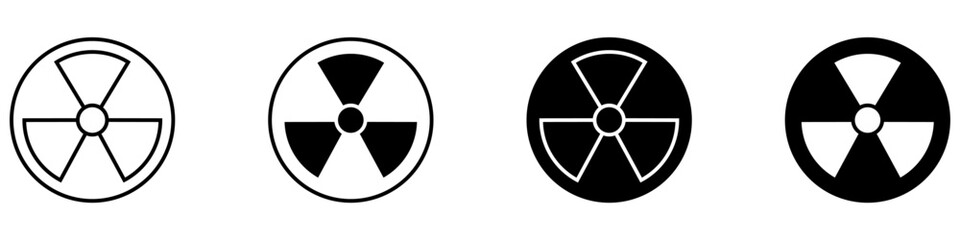 Fototapeta premium Radiation icon vector set. Nuclear hazard illustration sign collection. Radioactive symbol warning. Toxic energy logo or mark.