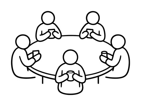 PNG Team meeting round table illustration.