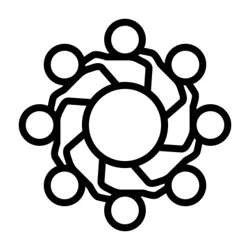 Teamwork Vector Line Icon Design