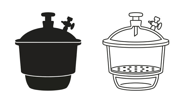Beehive Silhouette And Line Drawing On White Background
