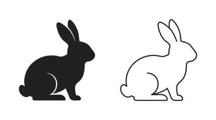 Rabbit Silhouette In Black And White Minimalist Animal Shape © Fariaislam