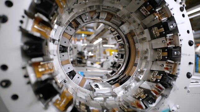 Robotic system wrapping motor coils around rare earth magnet rotor