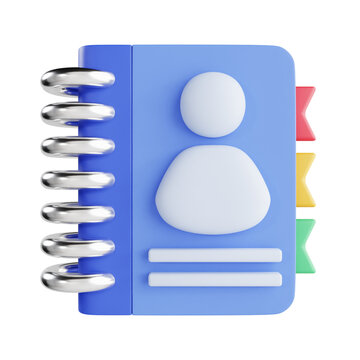 contact book 3d icon illustration object