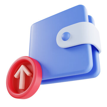 wallet top up 3d icon illustration object