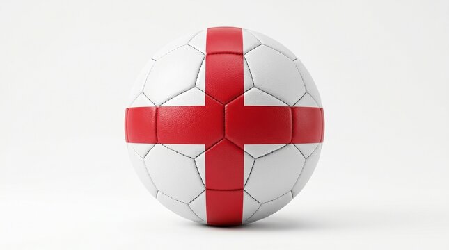 Soccer ball with england flag pattern isolated on white background