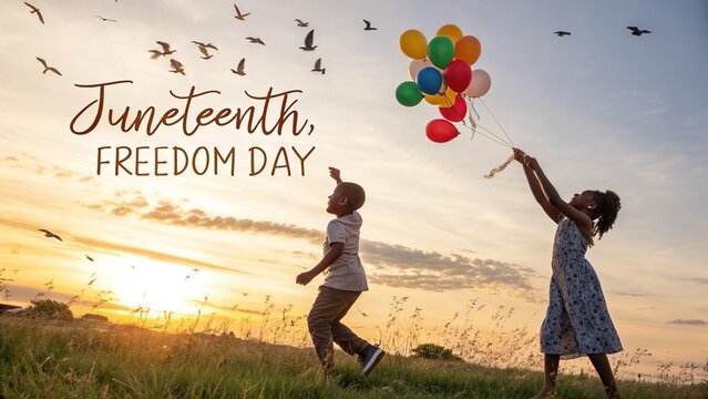 Realistic Golden Hour Juneteenth Celebration Capturing Freedom And Joy.