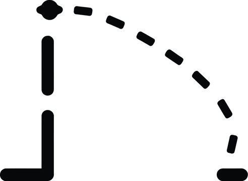 Architectural Door Swing Plan Symbol Outline Drawing for Floor Plan and Technical Design Layouts.
