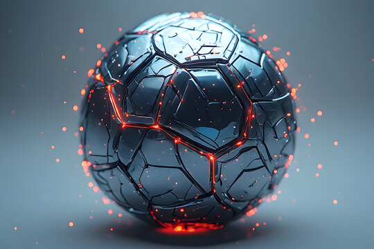 Red Soccer Ball Isolated on Red Background Sports Illustration
