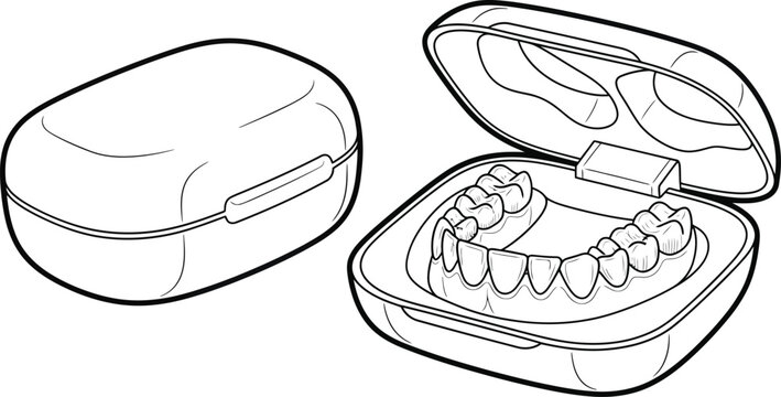 Dental aligners or retainers in a protective case
