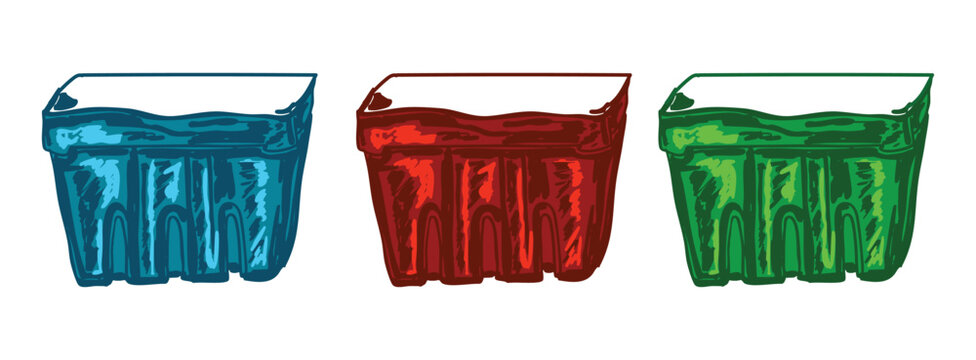 Colorful Compostable Fruit Punnets Set Eco Friendly Packaging Collection