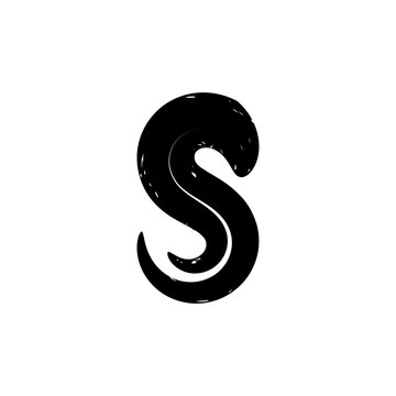Stylized Letter S Logo Vector Concept with Distressed Grunge Texture