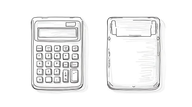 Compact Calculator and Receipt Printer Side by Side