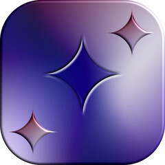 Fototapeta premium Purple Gradient App Icon Design with Embossed Stars Graphic Illustration Asset Document.eps for User Interface Development