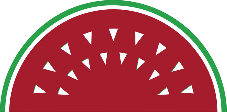 Watermelon slice, fruit icon, summer food, vector graphic