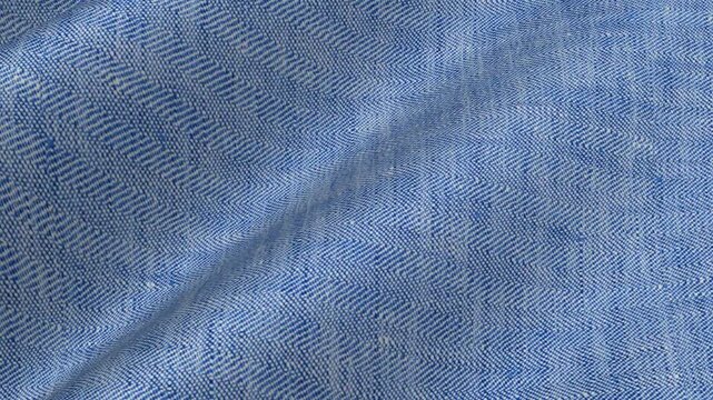 Italian Light Blue Linen Fabric rippling in soft pastel waves of premium breathable slub texture for elegant summer shirts and menswear