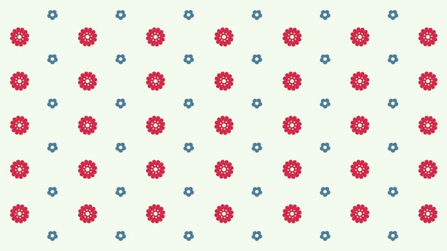 Seamless Looping Pattern of Red Floral Easter Eggs on Light Background Animation