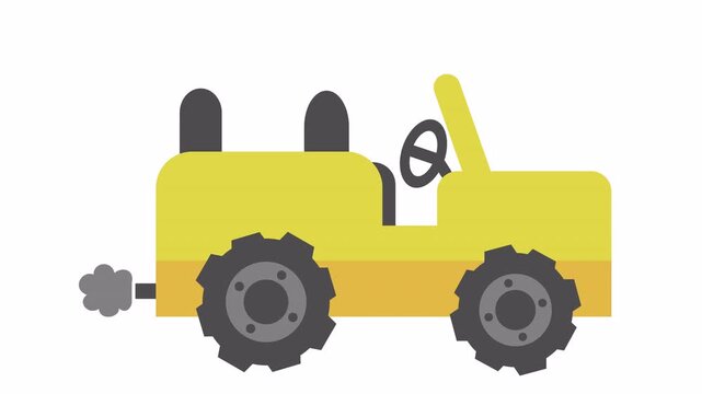 Open top safari buggy vehicle icon isolated on a transparent background for travel and adventure concepts in cartoon animation.