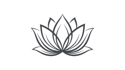 Fototapeta premium Lotus Blossom Outline Vector Icon