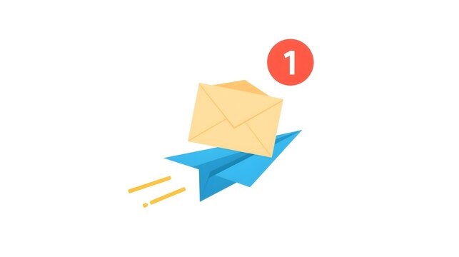 3d minimal online message sending. Online chatting icon. quick and fast online communication. Paper rocket with a envelop icon. 3d illustration.
