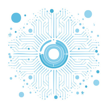 Blue minimalist circuit pattern vector