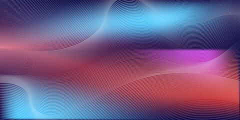 Abstract neon purple wave background. Floating glowing  lines. Futuristic web wallpaper. bright colored light. © Qomariyah .