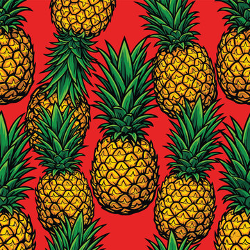 pineapple pattern vector image for t-shirt | Ananas-Muster-Vektorgrafik f&uuml;r T-Shirts