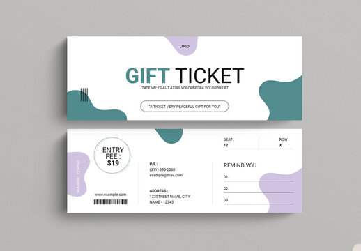 Gift Ticket Template Layout