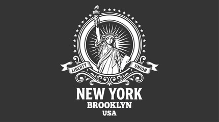 Statue of Liberty stands tall in New York City illustration © Fendi