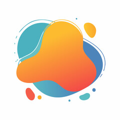 Fototapeta premium Abstract Gradient Blob Shape with Blue Outline