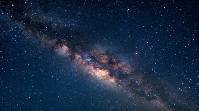 Cosmic nebula galaxy with vibrant stardust and glowing interstellar clouds in deep space