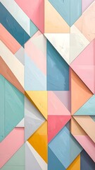 A colorful abstract geometric pattern composed of various triangles