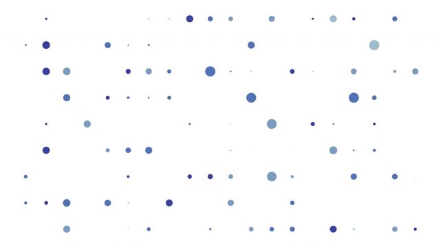Flashing blue dots and a rectangular grid with motion effect on a white background - Animated illustration