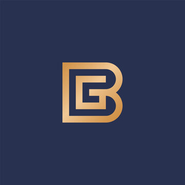 BG monogram logo in gold color.