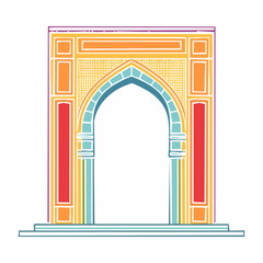 Fototapeta premium Abstract geometric gateway arch vector design