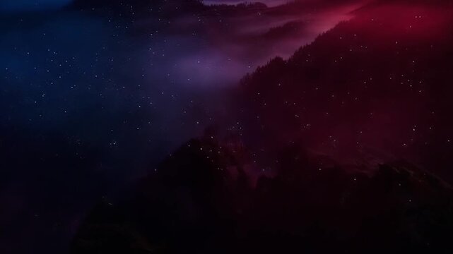 Atmospheric navy burgundy nebula fog flowing gently across dark space with rich moody cinematic haze