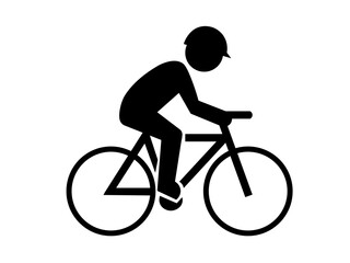 Obraz premium Cyclist riding bicycle pictogram