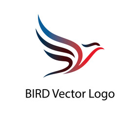 Obraz premium Elegant Abstract Bird Logo Design Vector Illustration