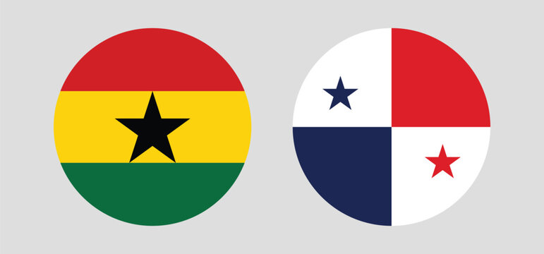 World Cup 2026 group L teams flags  from round icons Ghana - Panama
