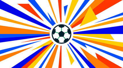 Dynamic soccer ball explosion vibrant radial burst design for sports graphics and championship themes © MR7
