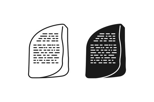 Ancient stone tablet with hieroglyphs outline and glyph icon set