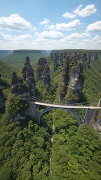 suspension bridge in Tsingy de Bemaraha National Park in Madagascar
