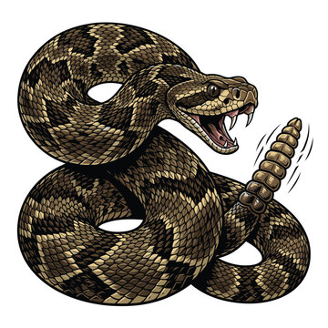 rattlesnake vector image for t-shirts | Klapperschlangen-Vektorgrafik f&uuml;r T-Shirts